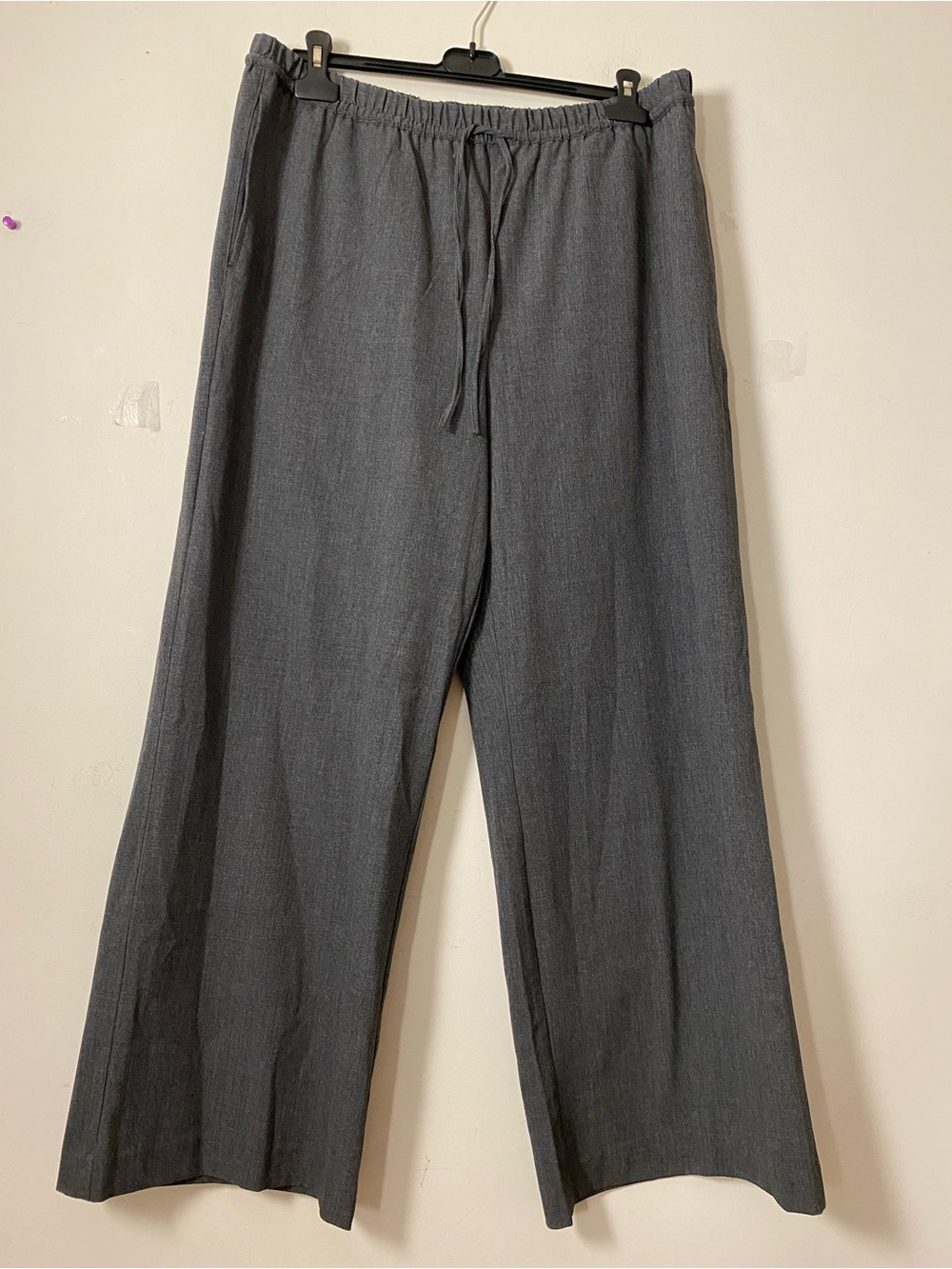 Wide leg Gray Drawstring Relaxed Pants